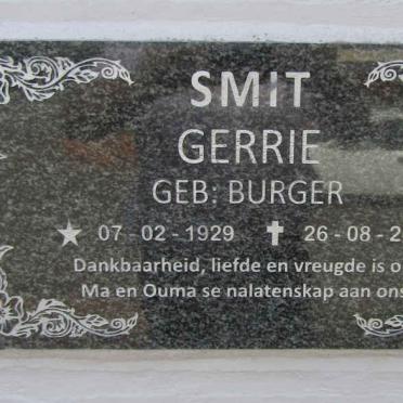 SMIT Gerrie nee BURGER 1929-2020