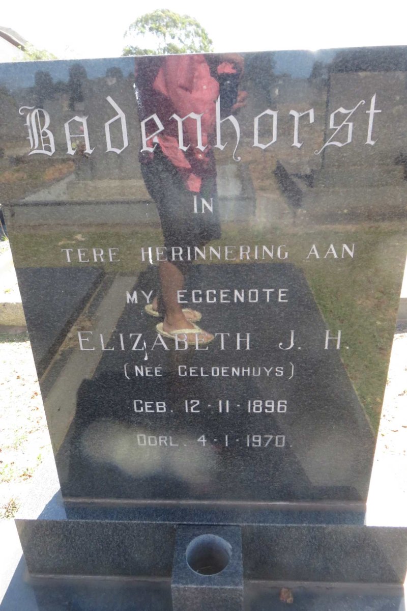 BADENHORST Elizabeth J.H. nee GELDENHUYS 1896-1970