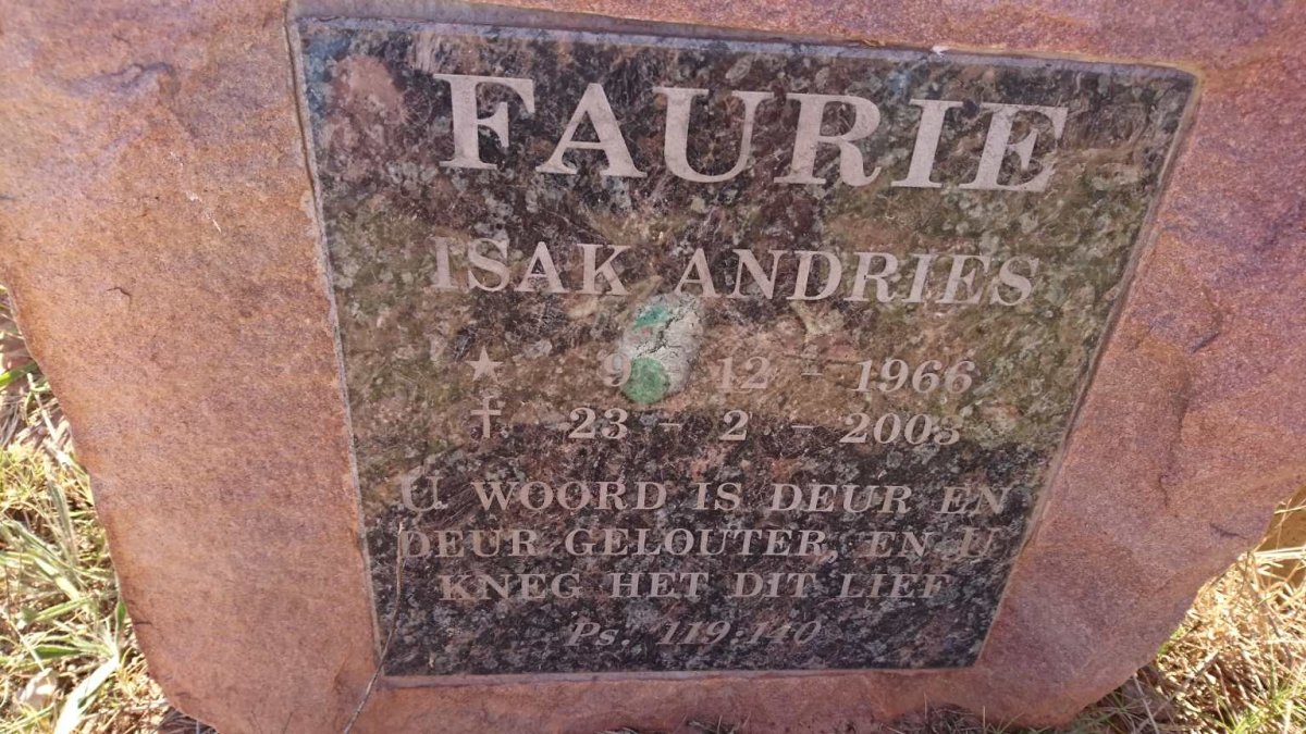 FAURIE Isak Andries 1966-2003