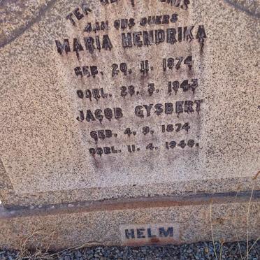 HELM Jacob Gysbert 1874-1948 &amp; Maria Hendrika 1874-1943