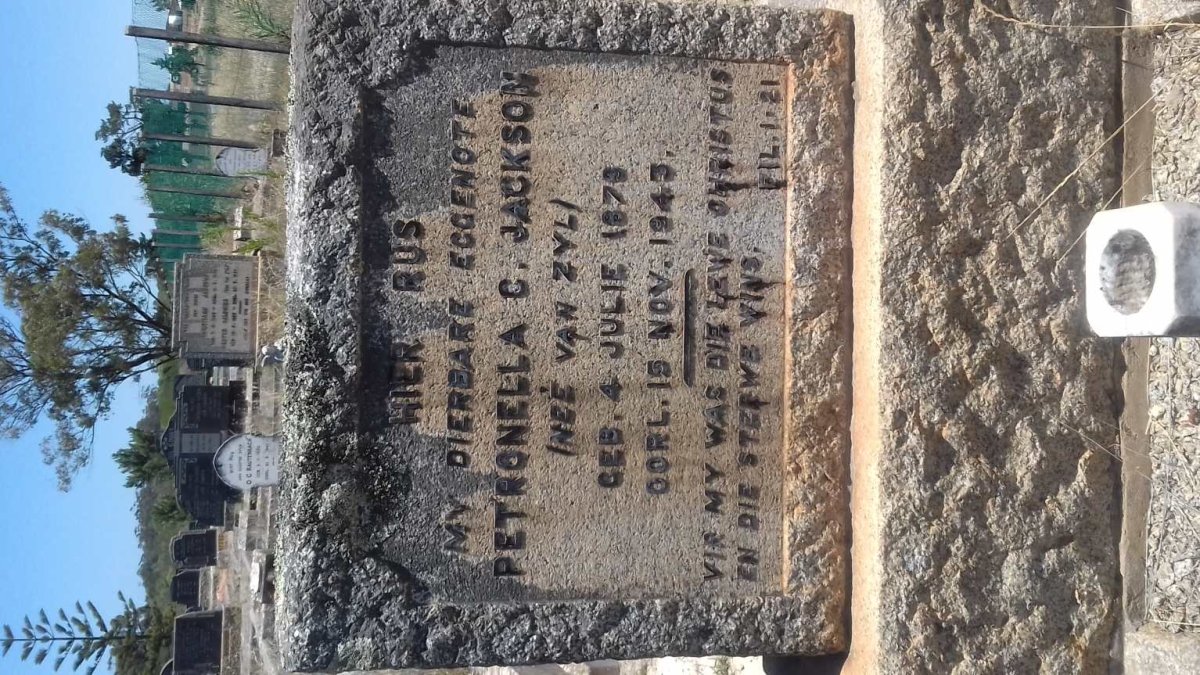 JACKSON Petronella C. nee VAN ZYL 1879-1943