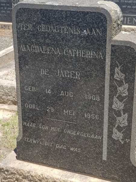 JAGER Magdalena Catherina, de 1908-1956