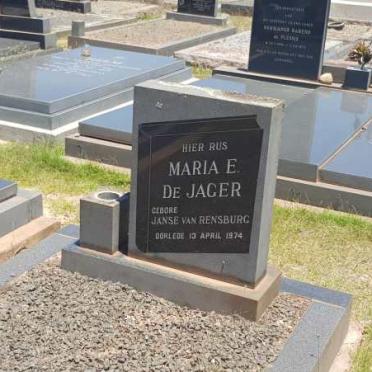 JAGER Maria E., de nee JANSE VAN RENSBURG -1974