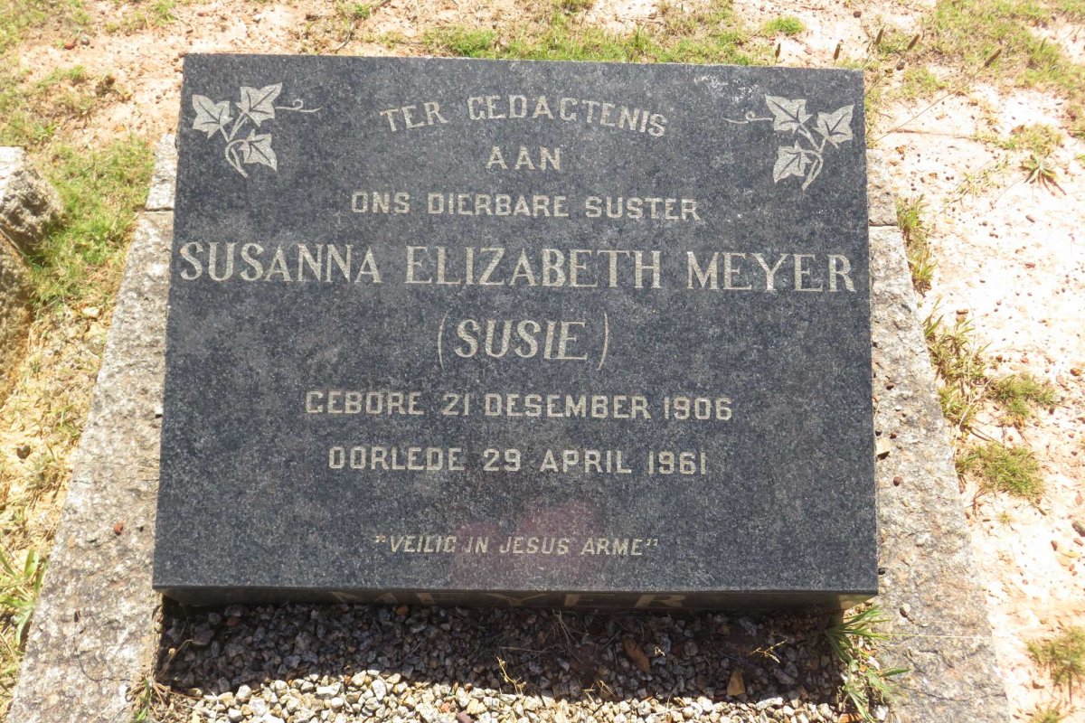 MEYER Susanna Elizabeth 1906-1961