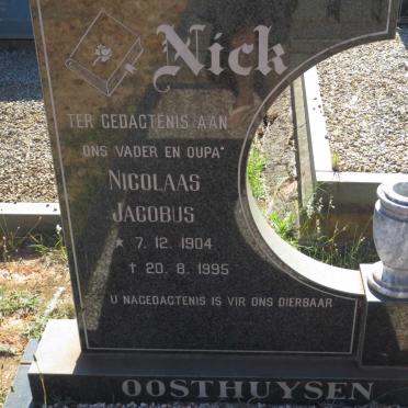 OOSTHUYZEN Nicolaas Jacobus 1904-1995