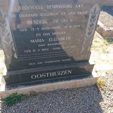 OOSTHUIZEN Hendrik Jacobus 1880-1959 &amp; Maria Elizabeth VAN RENSBURG 1892-1981