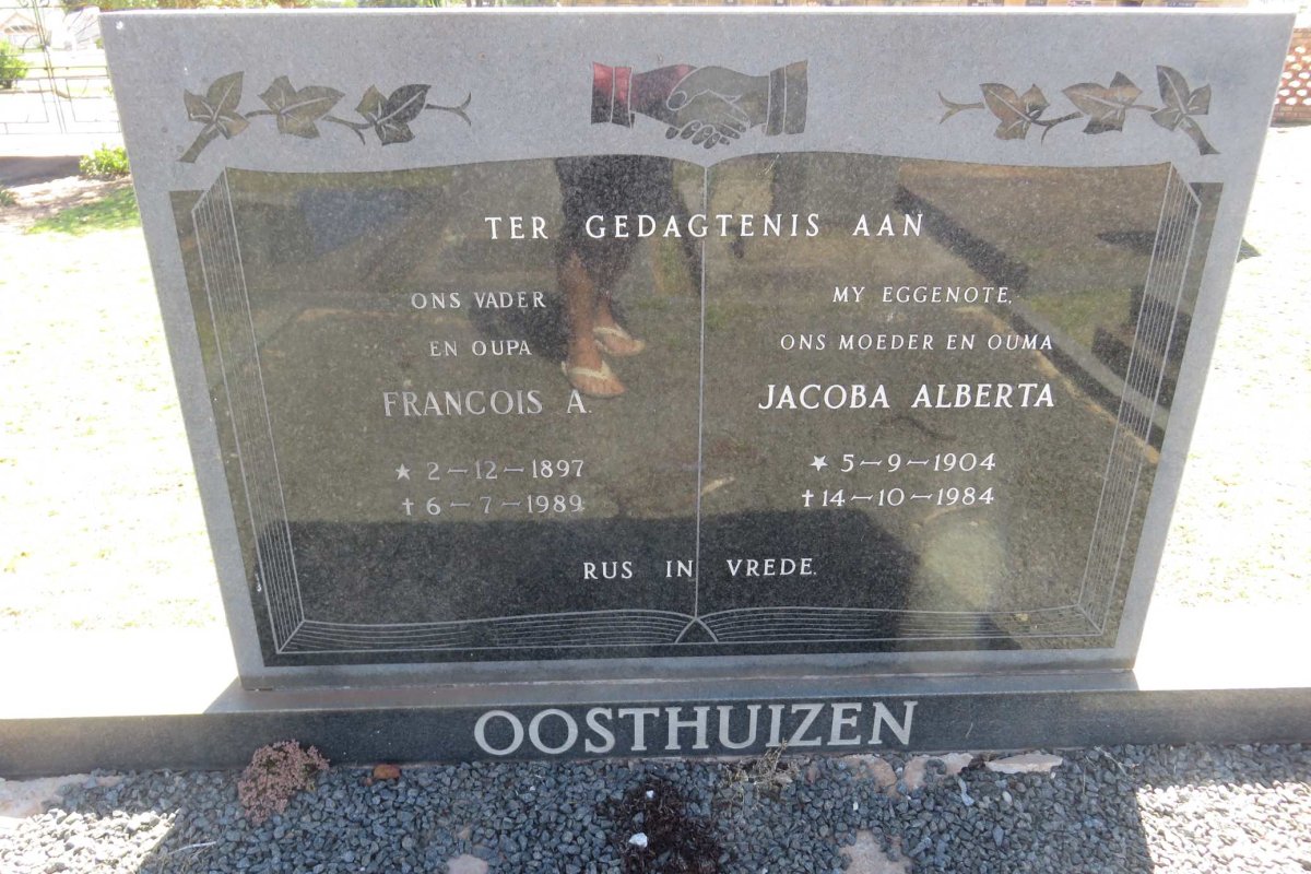 OOSTHUIZEN Francois A. 1897-1989 &amp; Jacoba Alberta 1904-1984