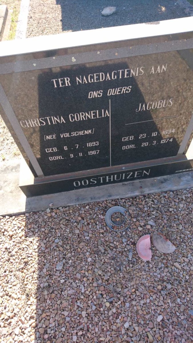 OOSTHUIZEN Jacobus 1894-1974 &amp; Christina Cornelia VOLSCHENK 1893-1967