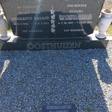 OOSTHUIZEN Hermanus Barend 1920-1972 &amp; Salomina Abigael JANSE VAN RENSBURG 1927-2016