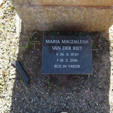 RIET Maria Magdalena, van der 1930-2016