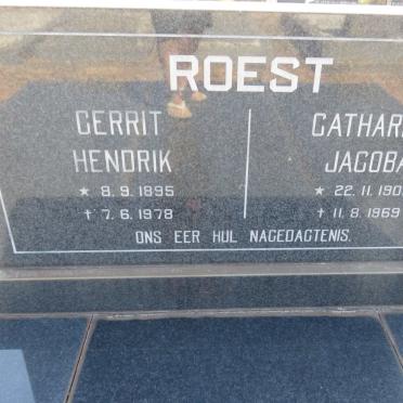 ROEST Gerrit Hendrik 1895-1978 &amp; Catharina Jacoba 1902-1969