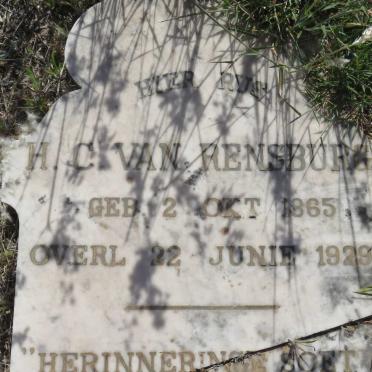 RENSBURG H.C., van 1865-1929