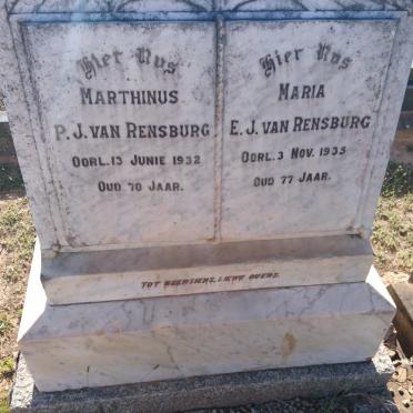 RENSBURG Marthinus P.J., van -1932 &amp; Maria E.J. -1935