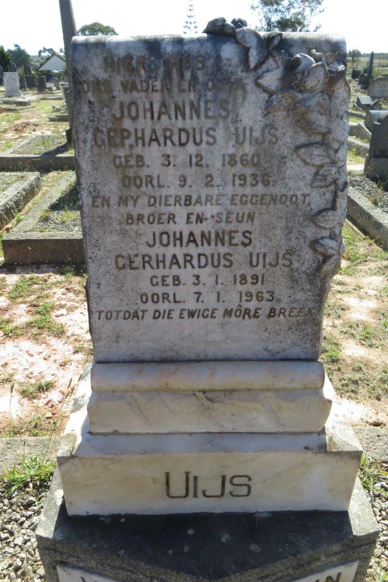 UIJS Johannes Gerhardus 1860-1936 :: UIJS Johannes Gerhardus 1891-1963