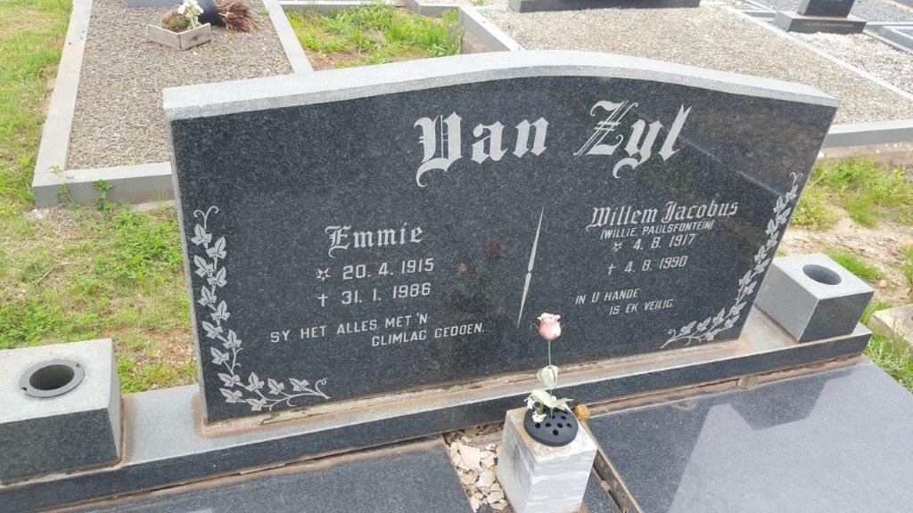 ZYL Willem Jacobus, van 1917-1990 &amp; Emmie 1915-1986