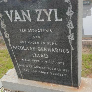 ZYL Nicolaas Gerhardus, van 1909-1973