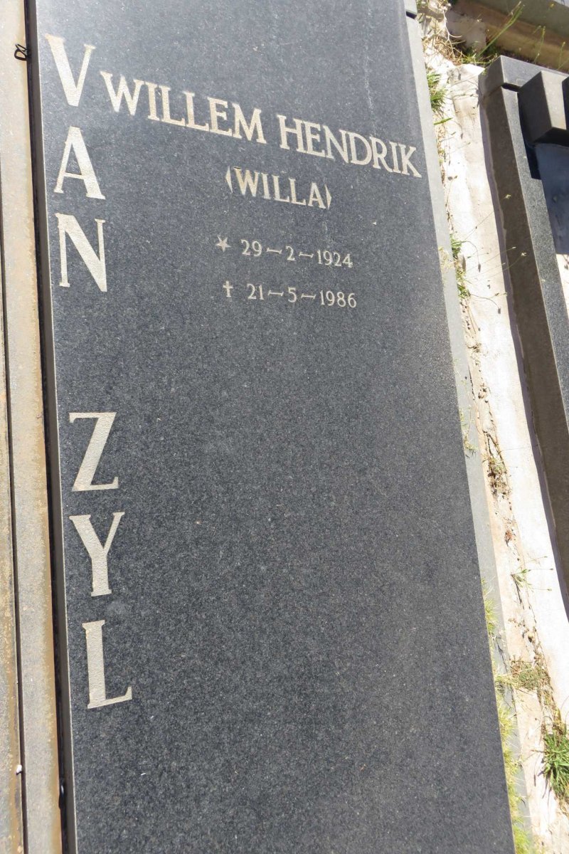 ZYL Willem Hendrik, van 1924-1986