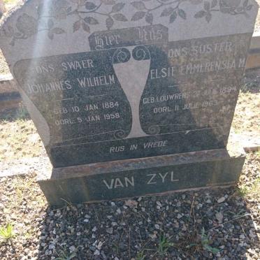 ZYL Johannes Wilhelm, van 1884-1958 &amp; Elsie Emmerensia M. LOUWRENS 1894-1963