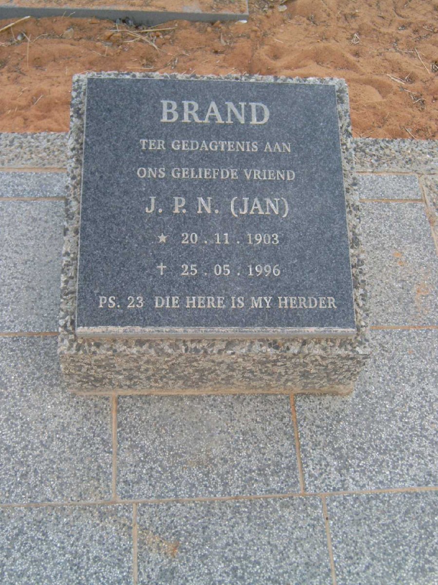 BRAND J.P.N. 1903-1996
