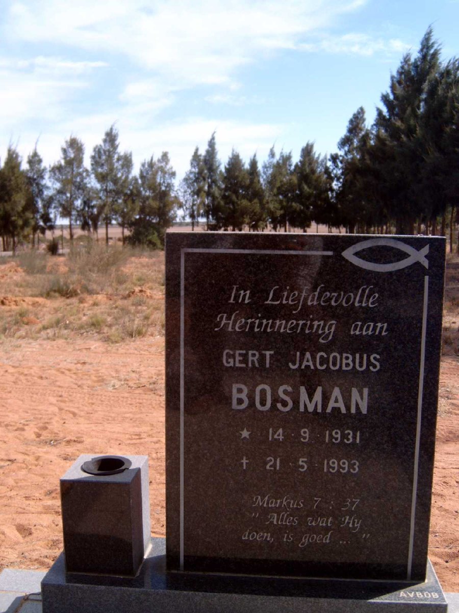 BOSMAN Gert Jacobus 1931-1993
