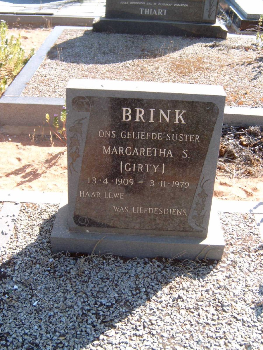BRINK Margaretha S. 1909-1979