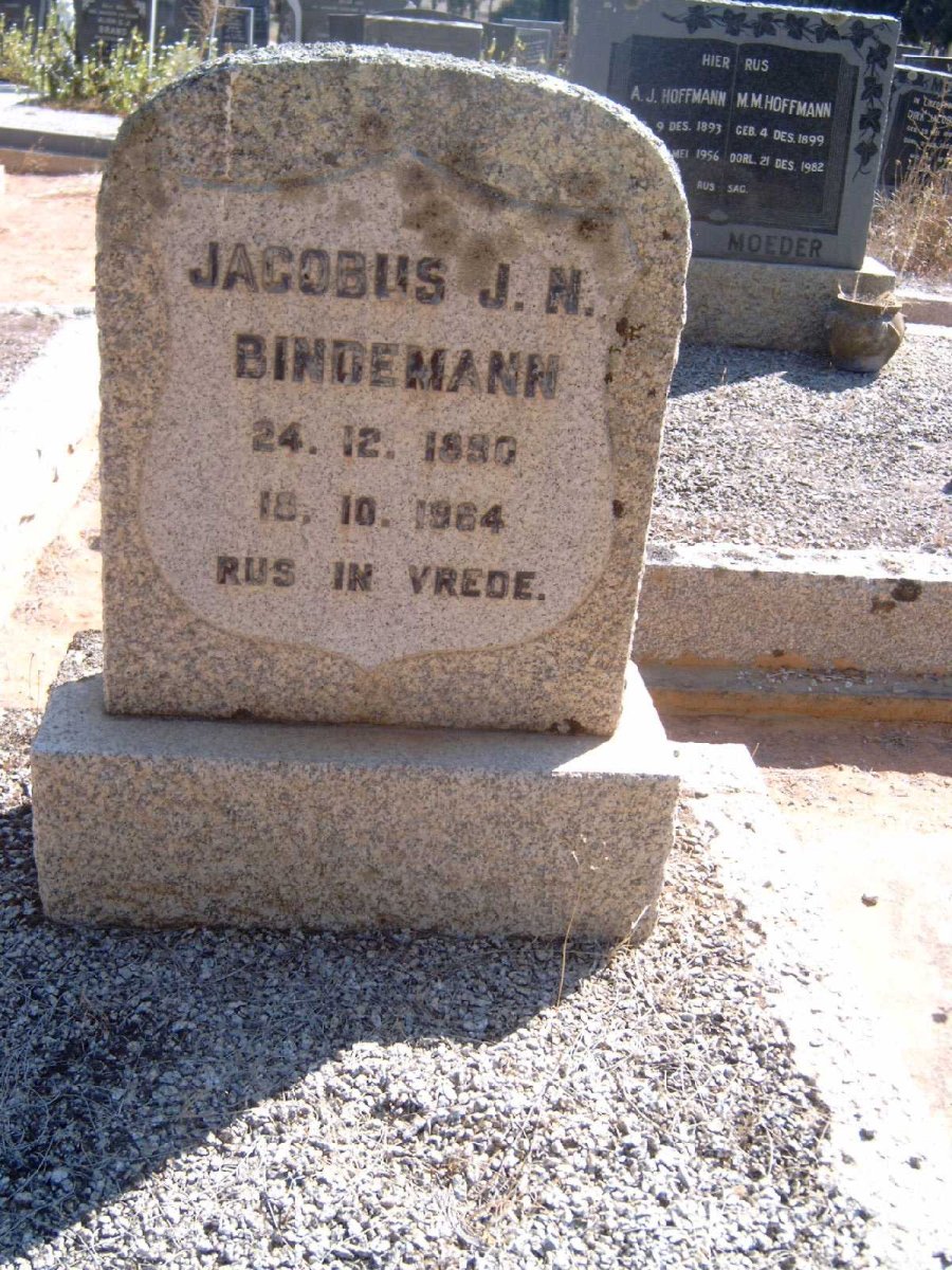 BINDEMANN Jacobus J.N. 1890-1964