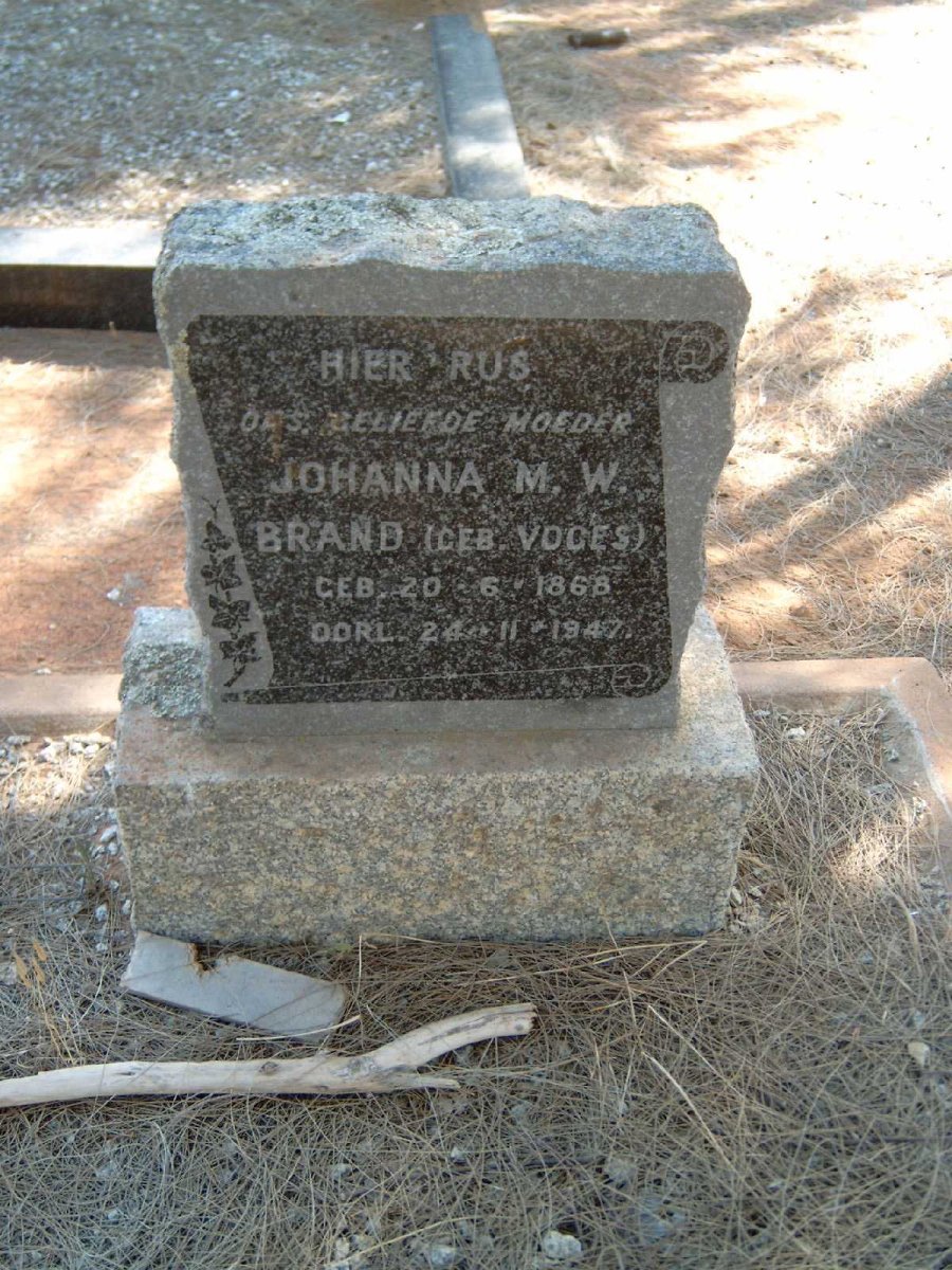 BRAND Johanna M.W. nee VOGES 1868-1947