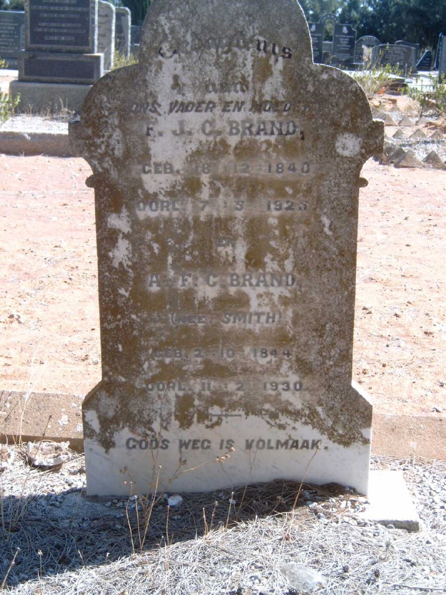 BRAND F.J.C. 1840-1925 &amp; A.F.C. SMITH 1844-1930