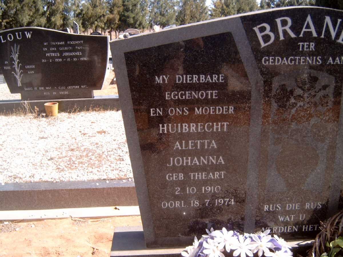 BRAND Huibrecht Aletta Johanna nee THEART 1910-1974