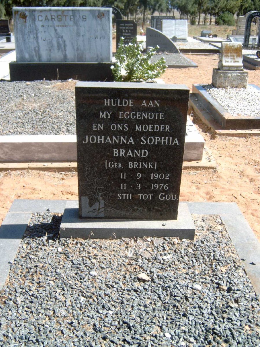 BRAND Johanna Sophia nee BRINK 1902-1976