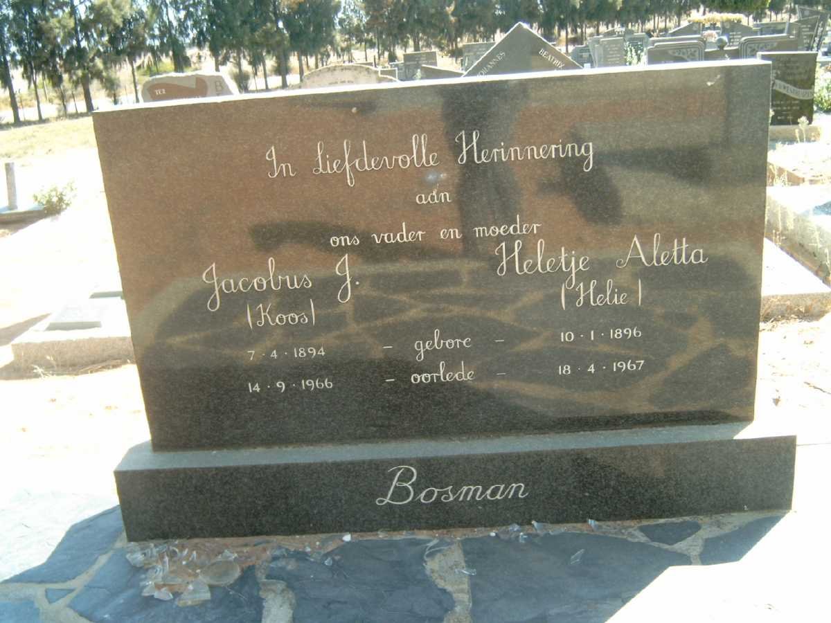 BOSMAN Jacobus J. 1894-1966 &amp; Heletje Aletta 1896-1967