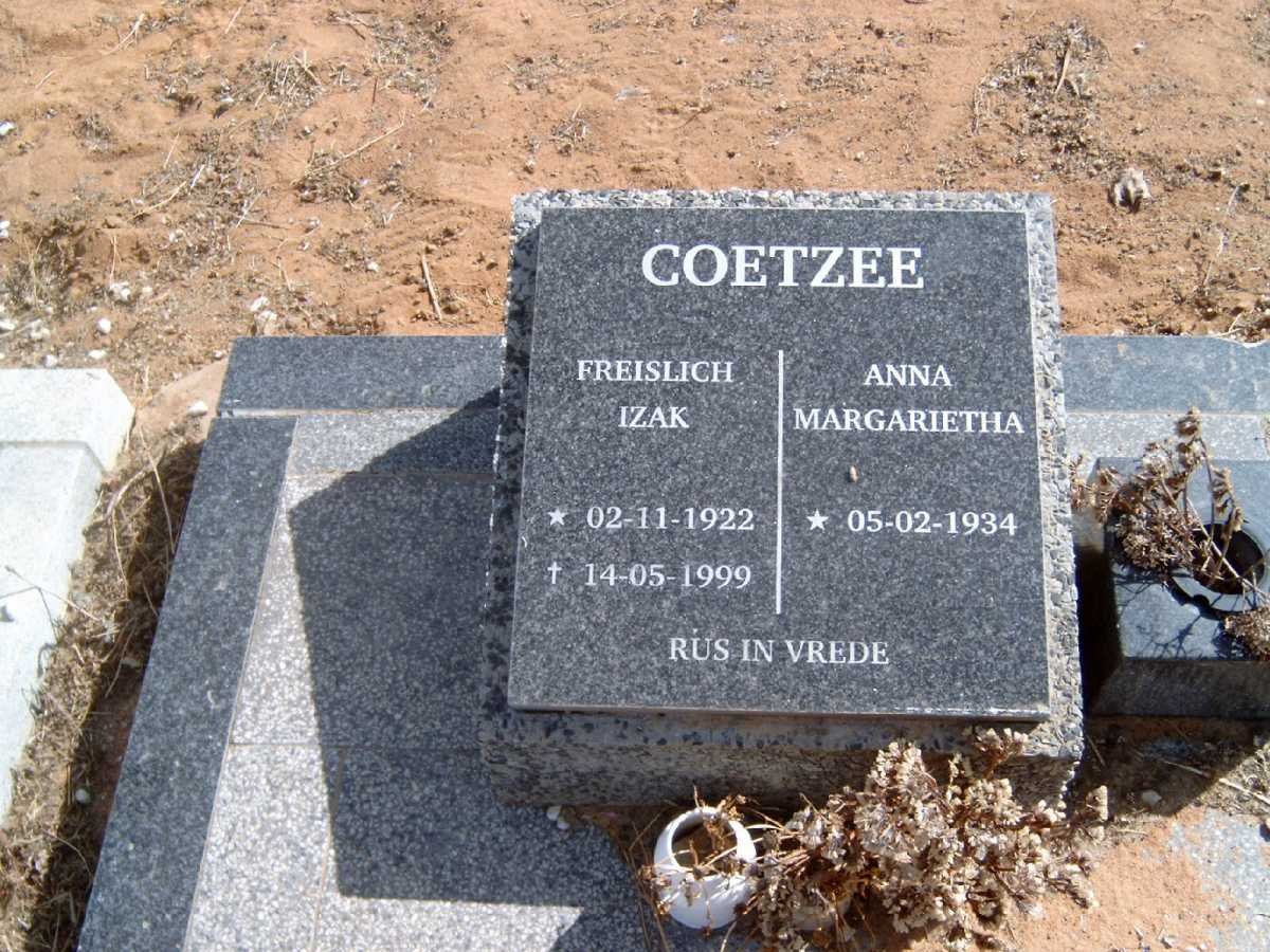 COETZEE Freislich Izak 1922-1999 &amp; Anna Margarietha 1934-