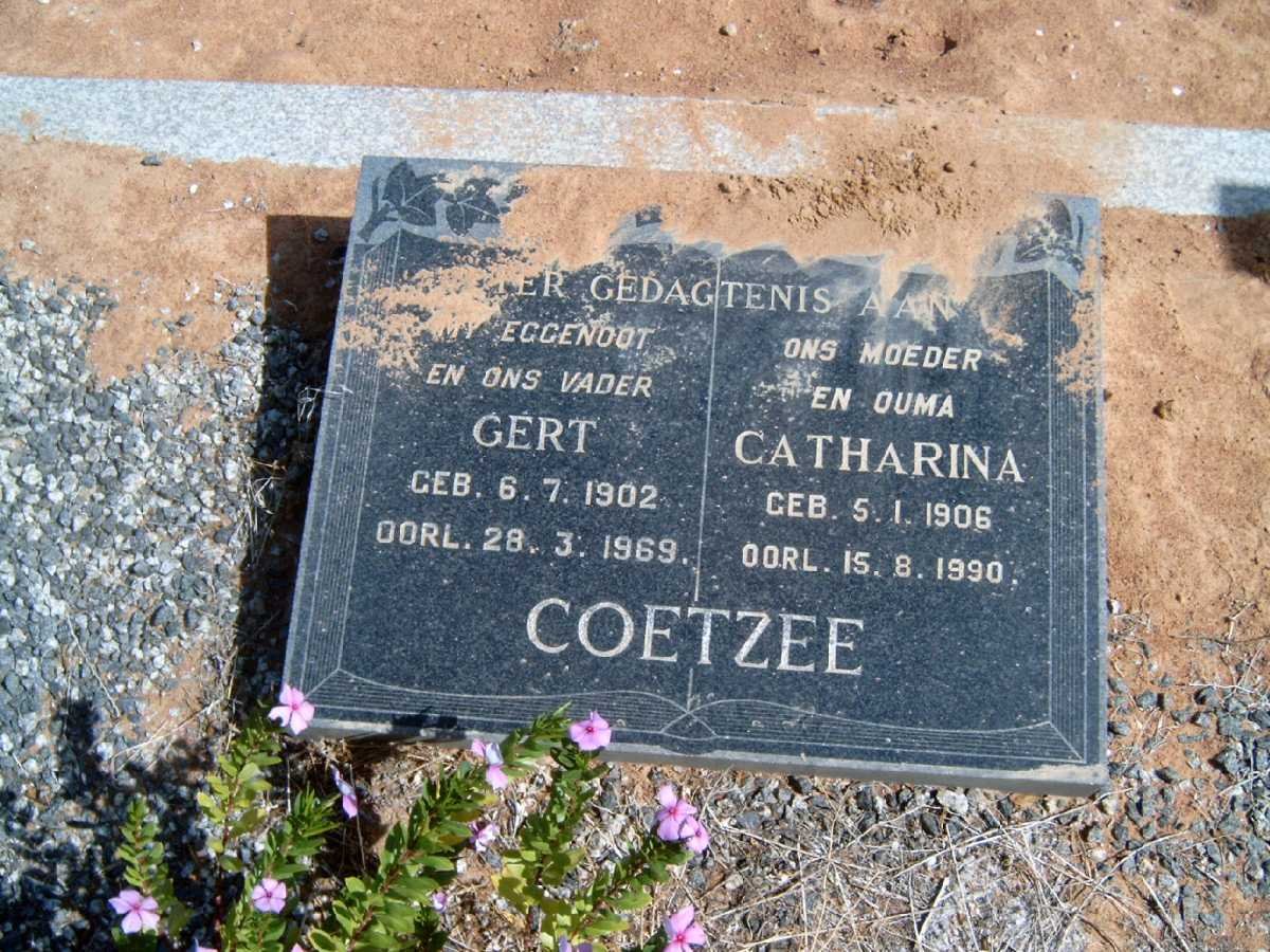 COETZEE Gert 1902-1969 &amp; Catharina 1906-1990