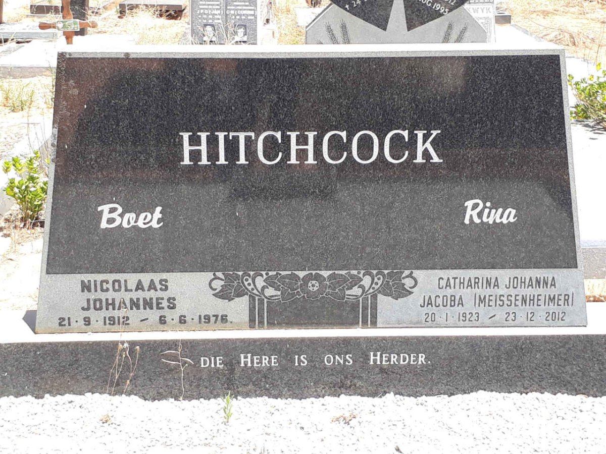 HITCHCOCK Nicolaas Johannes 1912-1976 &amp; Catharina Johanna Jacoba MEISSENHEIMER 1923-2012