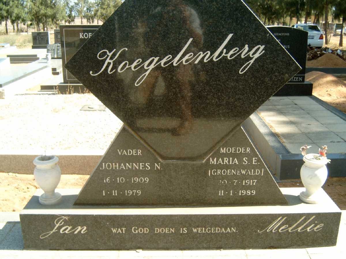 KOEGELENBERG Johannes N. 1909-1979 &amp; Maria S.E. GROENEWALD 1917-1989