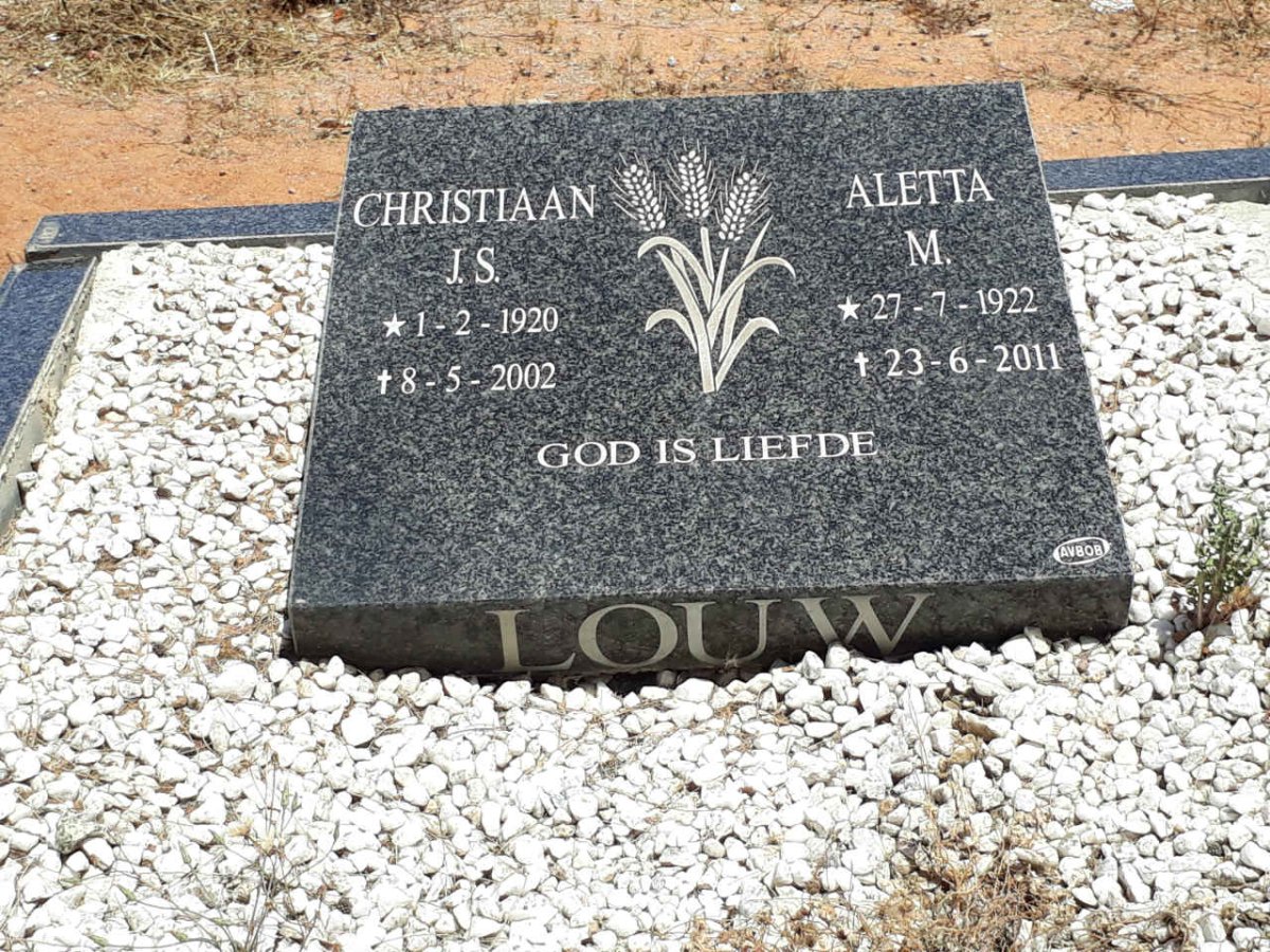 LOUW Christiaan J.S. 1920-2002 &amp; Aletta M. 1922-2011