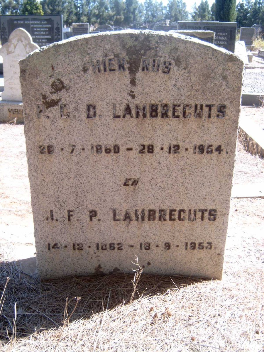LAMBRECHTS P.C.D. 1860-1954 :: LAMBRECHTS J.F.P 1862-1963