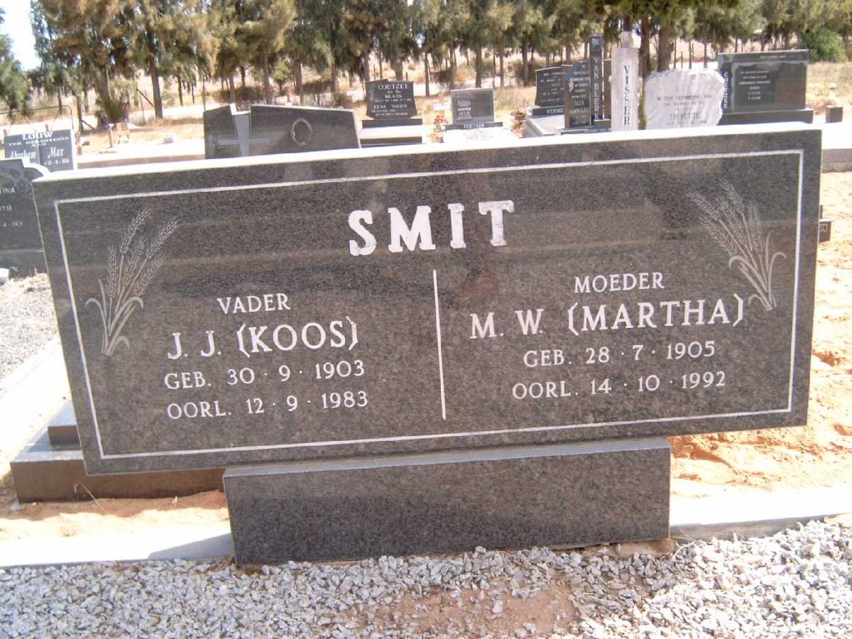 SMIT J.J. 1903-1983 &amp; M.W. 1905-1992