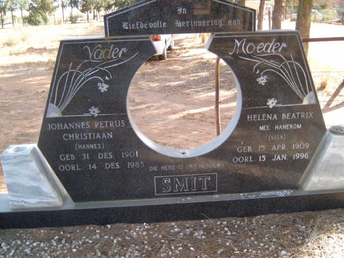 SMIT Johannes Petrus Christiaan 1901-1985 &amp; Helena Beatrix HANEKOM 1909-1996