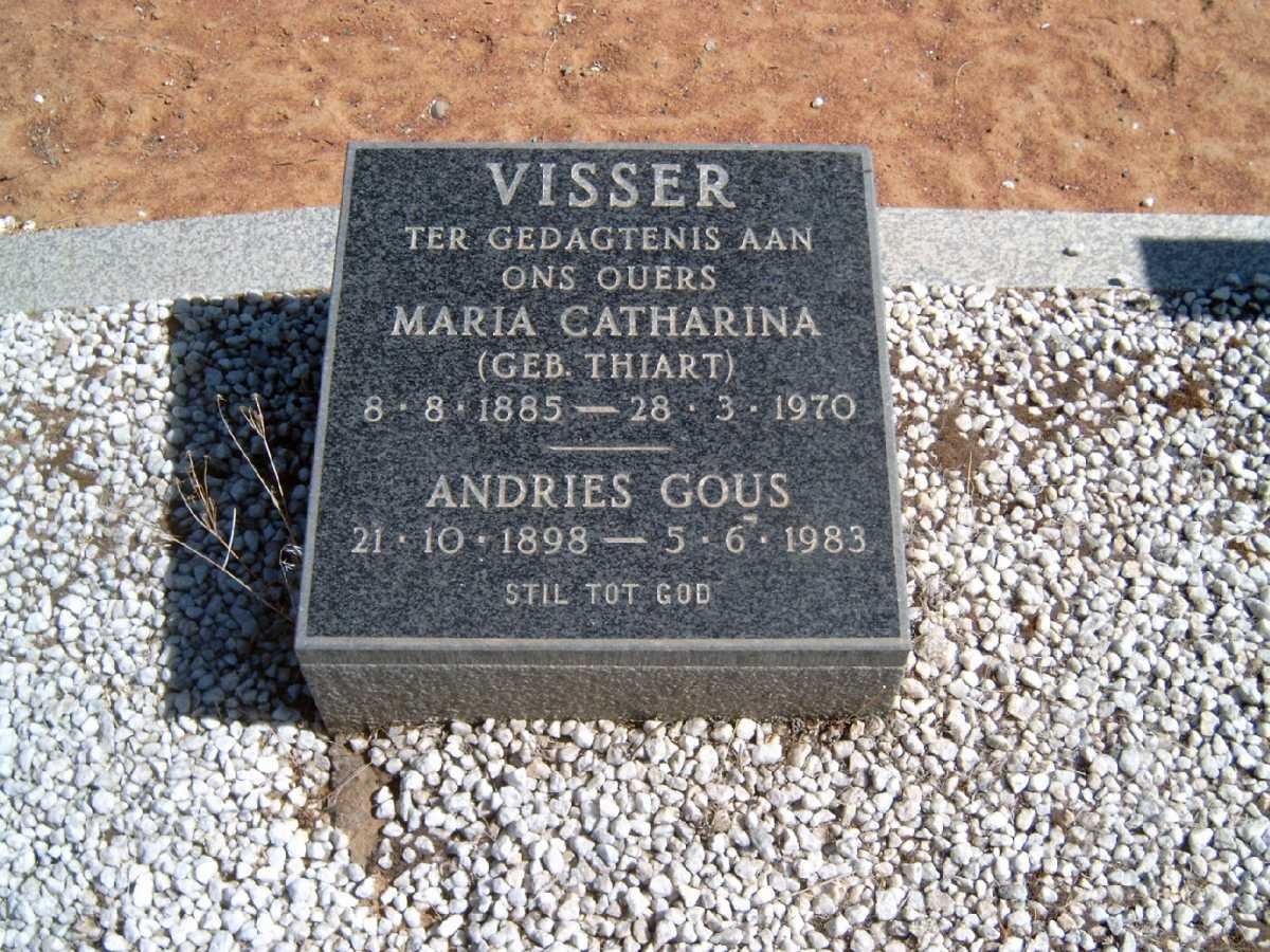 VISSER Andries Gous 1898-1983 &amp; Maria Catharina THIART 1885-1970