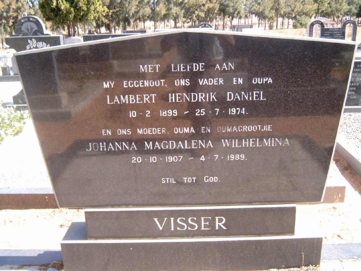 VISSER Lambert Hendrik Daniel 1899-1974 &amp; Johanna Magdalena Wilhelmina 1907-1989