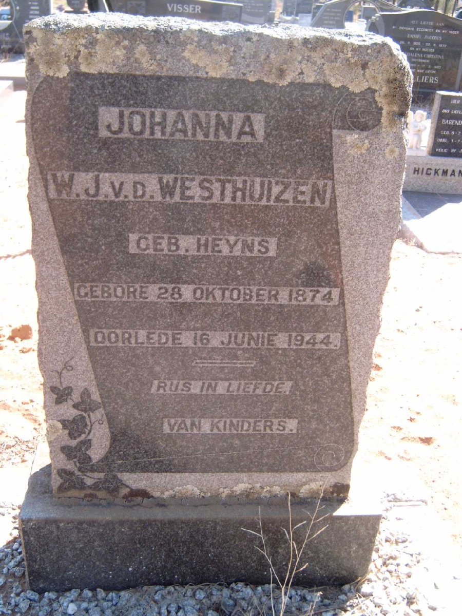 WESTHUIZEN W.J., v.d. nee HEYNS 1874-1944