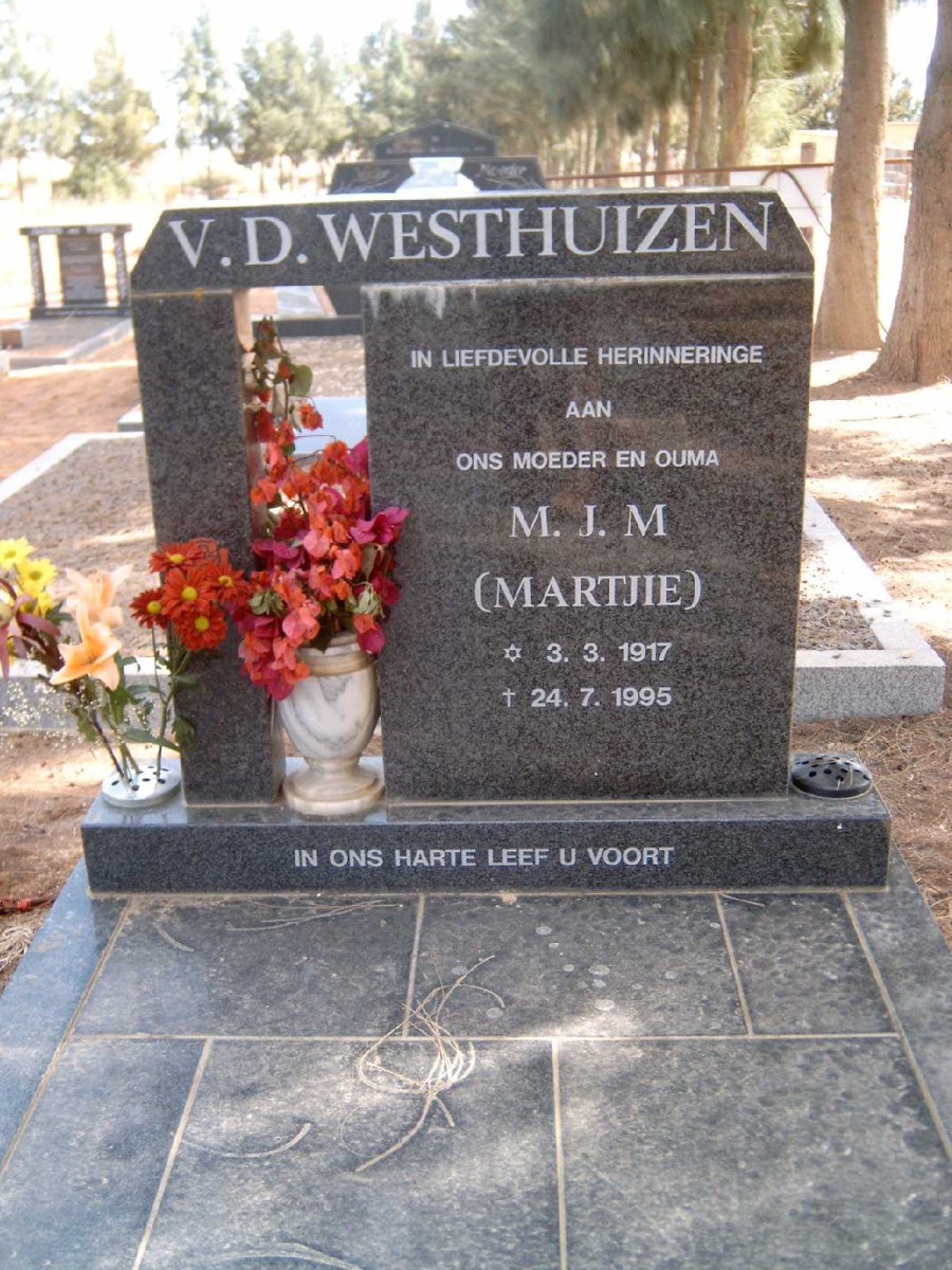 WESTHUIZEN M.J.M., v.d. 1917-1995