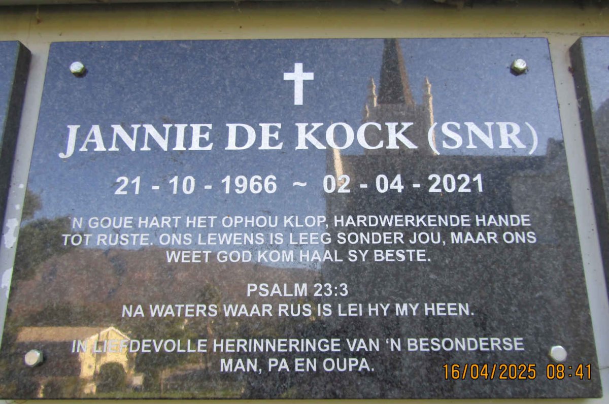 KOCK Jannie, de 1966-2021
