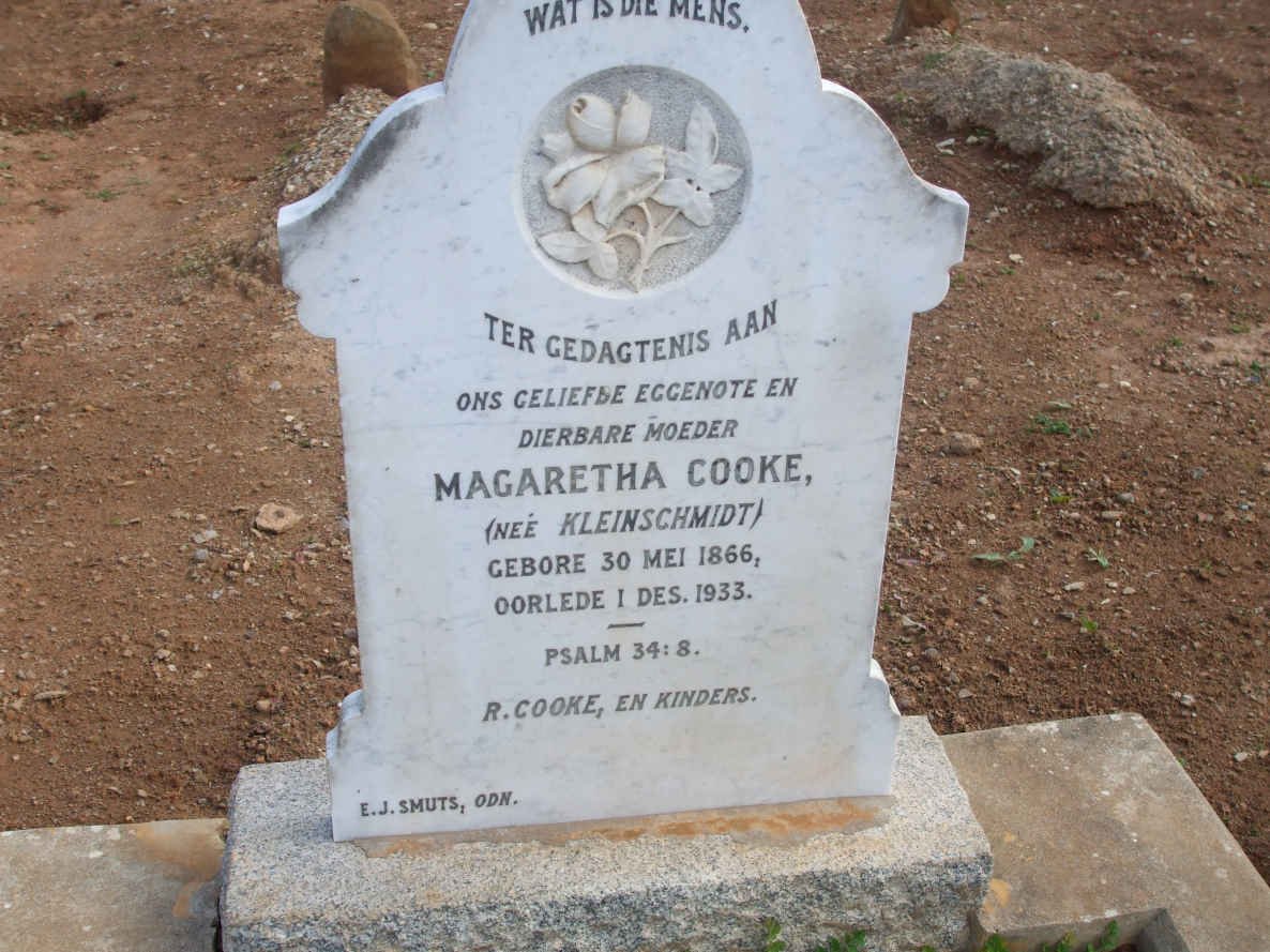 COOKE Magaretha nee KLEINSCHMIDT 1866-1933