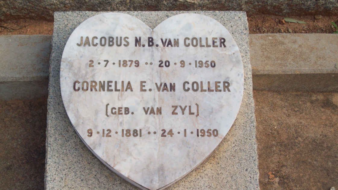 COLLER Jacobus N.B., van 1879-1950 &amp; Cornelia E. VAN ZYL 1881-1950