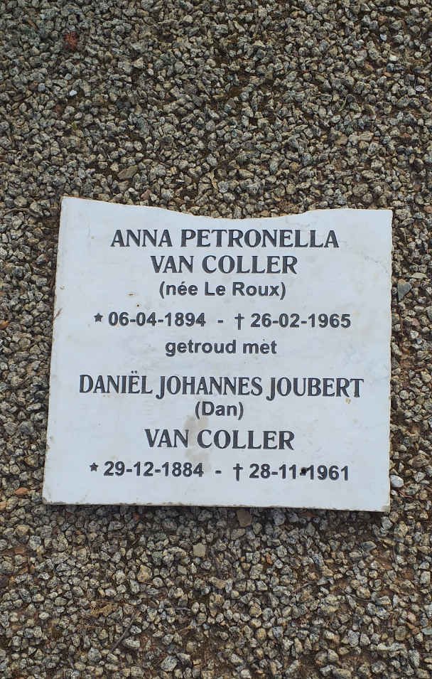 COLLER Daniel Johannes Joubert, van 1884-1961 &amp; Anna Petronella 1894-1965