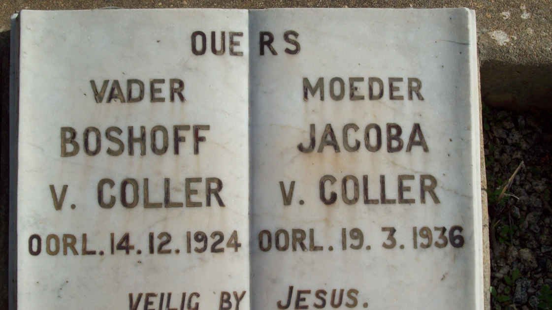 COLLER Boshoff, van -1924 &amp; Jacoba -1936