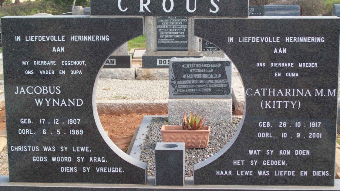 CROUS Jacobus Wynand 1907-1989 &amp; Catharina M.M. 1917-2001