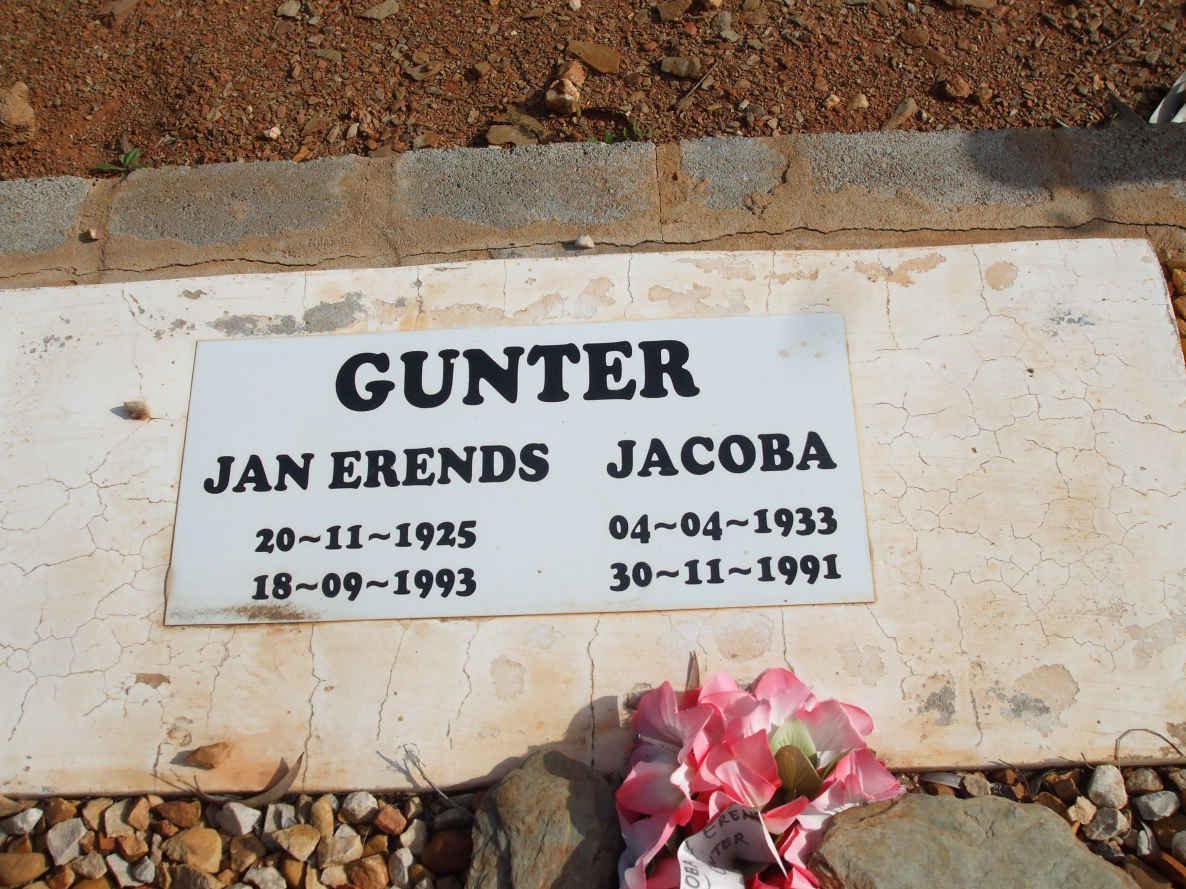GUNTER Jan Erends 1925-1993 &amp; Jacoba 1933-1991
